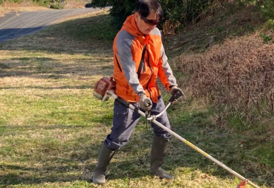 老人クラブの奉仕作業に参加しました